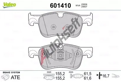 VALEO Sada brzdovch destiek VA 601410, 601410