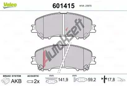 VALEO Sada brzdovch destiek VA 601415, 601415