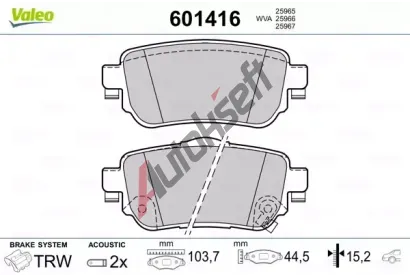 VALEO Sada brzdovch destiek VA 601416, 601416