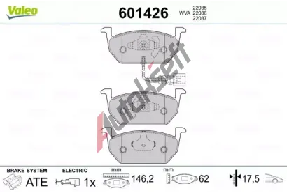 VALEO Sada brzdovch destiek VA 601426, 601426