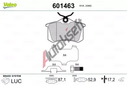 VALEO Sada brzdovch destiek VA 601463, 601463