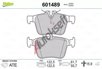VALEO Sada brzdovch destiek VA 601489, 601489