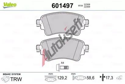 VALEO Sada brzdovch destiek VA 601497, 601497