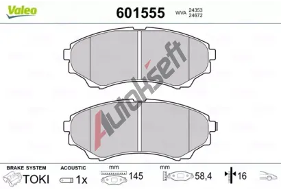 VALEO Sada brzdovch destiek VA 601555, 601555