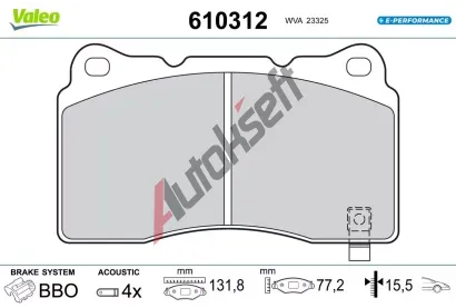 VALEO Sada brzdov�ch desti�ek E-PERFORMANCE VA 610312, 610312