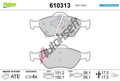 VALEO Sada brzdov�ch desti�ek E-PERFORMANCE VA 610313, 610313