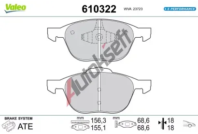 VALEO Sada brzdovch destiek E-PERFORMANCE VA 610322, 610322