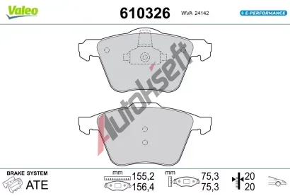 VALEO Sada brzdovch destiek E-PERFORMANCE VA 610326, 610326