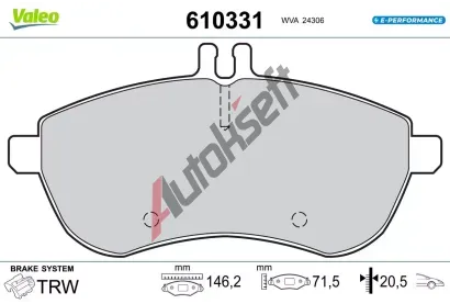 VALEO Sada brzdov�ch desti�ek E-PERFORMANCE VA 610331, 610331