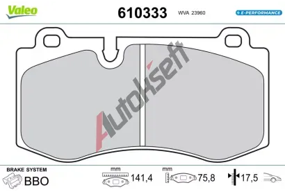 VALEO Sada brzdov�ch desti�ek E-PERFORMANCE VA 610333, 610333