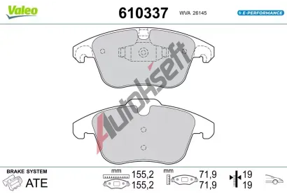 VALEO Sada brzdovch destiek E-PERFORMANCE VA 610337, 610337
