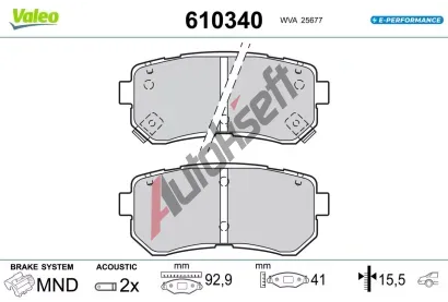 VALEO Sada brzdov�ch desti�ek E-PERFORMANCE VA 610340, 610340