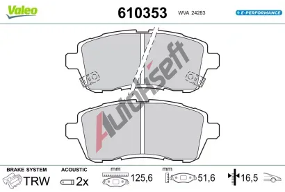 VALEO Sada brzdov�ch desti�ek E-PERFORMANCE VA 610353, 610353