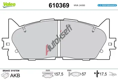 VALEO Sada brzdov�ch desti�ek E-PERFORMANCE VA 610369, 610369