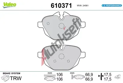 VALEO Sada brzdov�ch desti�ek E-PERFORMANCE VA 610371, 610371
