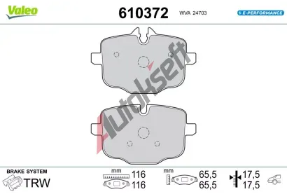 VALEO Sada brzdov�ch desti�ek E-PERFORMANCE VA 610372, 610372