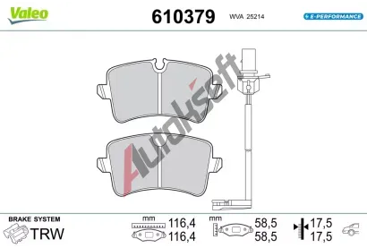 VALEO Sada brzdov�ch desti�ek E-PERFORMANCE VA 610379, 610379