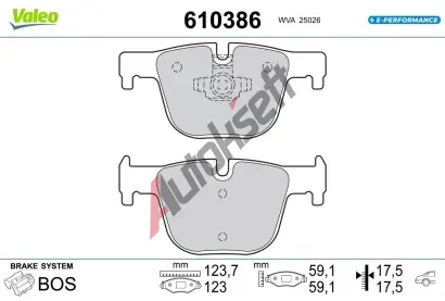 VALEO Sada brzdov�ch desti�ek E-PERFORMANCE VA 610386, 610386