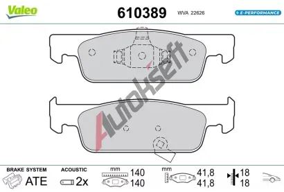 VALEO Sada brzdov�ch desti�ek E-PERFORMANCE VA 610389, 610389