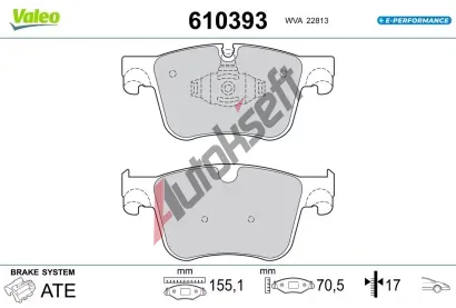 VALEO Sada brzdových destiček E-PERFORMANCE VA 610393, 610393 VALEO Sada brzdových destiček E-PERFORMANCE VA 610393, 610393