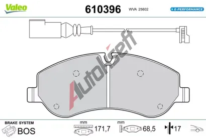 VALEO Sada brzdovch destiek E-PERFORMANCE VA 610396, 610396