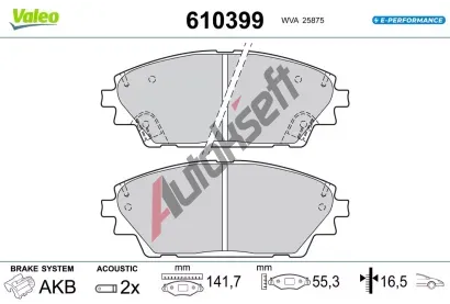 VALEO Sada brzdovch destiek E-PERFORMANCE VA 610399, 610399