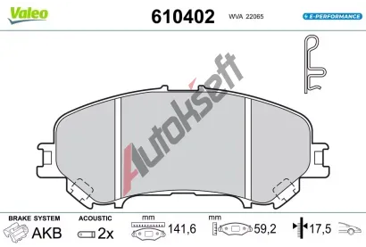 VALEO Sada brzdov�ch desti�ek E-PERFORMANCE VA 610402, 610402