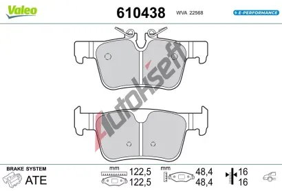 VALEO Sada brzdových destiček E-PERFORMANCE VA 610438, 610438 VALEO Sada brzdových destiček E-PERFORMANCE VA 610438, 610438