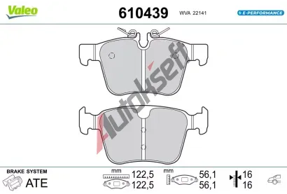 VALEO Sada brzdovch destiek E-PERFORMANCE VA 610439, 610439