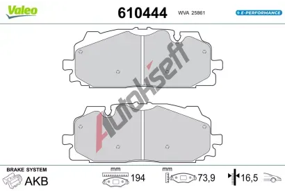 VALEO Sada brzdov�ch desti�ek E-PERFORMANCE VA 610444, 610444