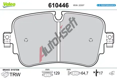 VALEO Sada brzdov�ch desti�ek E-PERFORMANCE VA 610446, 610446