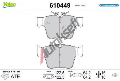 VALEO Sada brzdov�ch desti�ek E-PERFORMANCE VA 610449, 610449