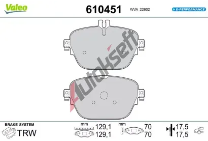 VALEO Sada brzdov�ch desti�ek E-PERFORMANCE VA 610451, 610451