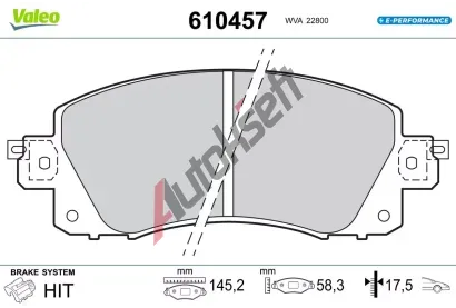 VALEO Sada brzdovch destiek E-PERFORMANCE VA 610457, 610457
