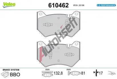 VALEO Sada brzdov�ch desti�ek E-PERFORMANCE VA 610462, 610462