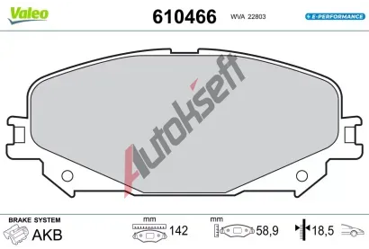 VALEO Sada brzdovch destiek E-PERFORMANCE VA 610466, 610466