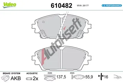 VALEO Sada brzdov�ch desti�ek E-PERFORMANCE VA 610482, 610482