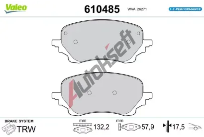 VALEO Sada brzdov�ch desti�ek E-PERFORMANCE VA 610485, 610485
