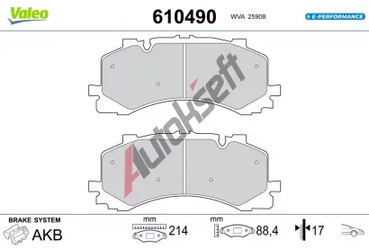 VALEO Sada brzdov�ch desti�ek E-PERFORMANCE VA 610490, 610490