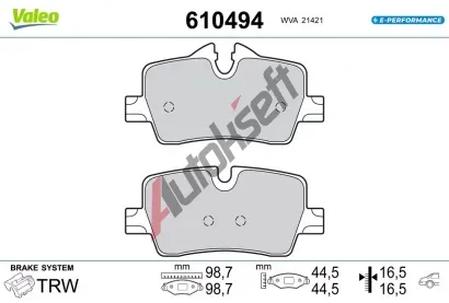 VALEO Sada brzdov�ch desti�ek E-PERFORMANCE VA 610494, 610494