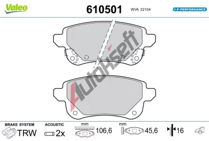 VALEO Sada brzdov�ch desti�ek E-PERFORMANCE VA 610501, 610501