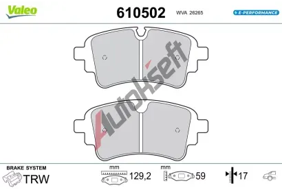 VALEO Sada brzdov�ch desti�ek E-PERFORMANCE VA 610502, 610502
