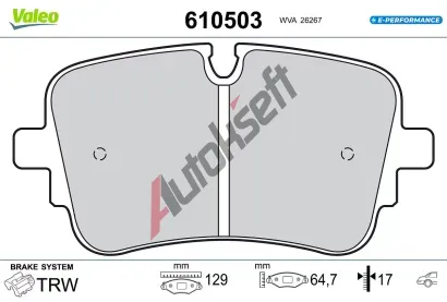 VALEO Sada brzdov�ch desti�ek E-PERFORMANCE VA 610503, 610503