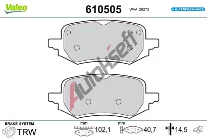 VALEO Sada brzdov�ch desti�ek E-PERFORMANCE VA 610505, 610505