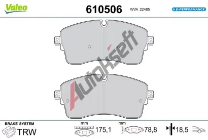 VALEO Sada brzdovch destiek E-PERFORMANCE VA 610506, 610506