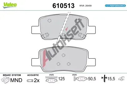VALEO Sada brzdovch destiek E-PERFORMANCE VA 610513, 610513