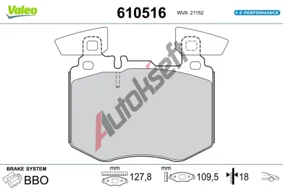 VALEO Sada brzdov�ch desti�ek E-PERFORMANCE VA 610516, 610516