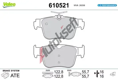 VALEO Sada brzdovch destiek E-PERFORMANCE VA 610521, 610521