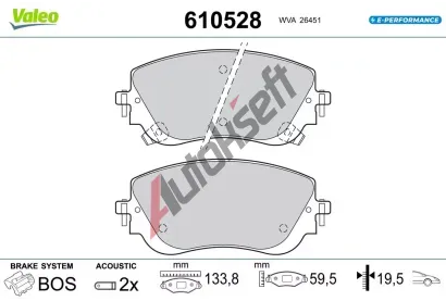 VALEO Sada brzdových destiček E-PERFORMANCE VA 610528, 610528 VALEO Sada brzdových destiček E-PERFORMANCE VA 610528, 610528