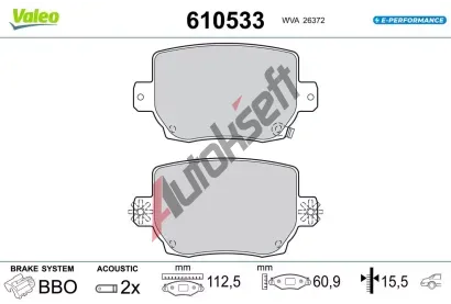 VALEO Sada brzdov�ch desti�ek E-PERFORMANCE VA 610533, 610533
